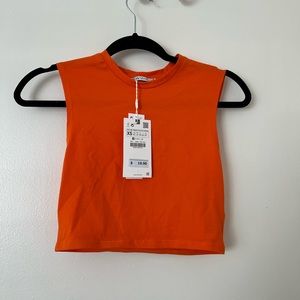 Orange Cropped Tank